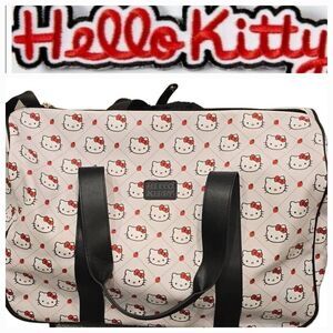 Hello Kitty By Sanrio Face/Bow Logo Rolling Travel Duffel Bag